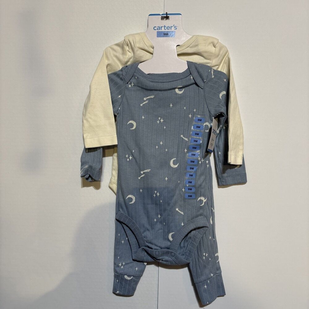 Carter's 9 months Baby Boy 3-Piece Outfit Set Fire Moon & Stars Shower NWT Gift